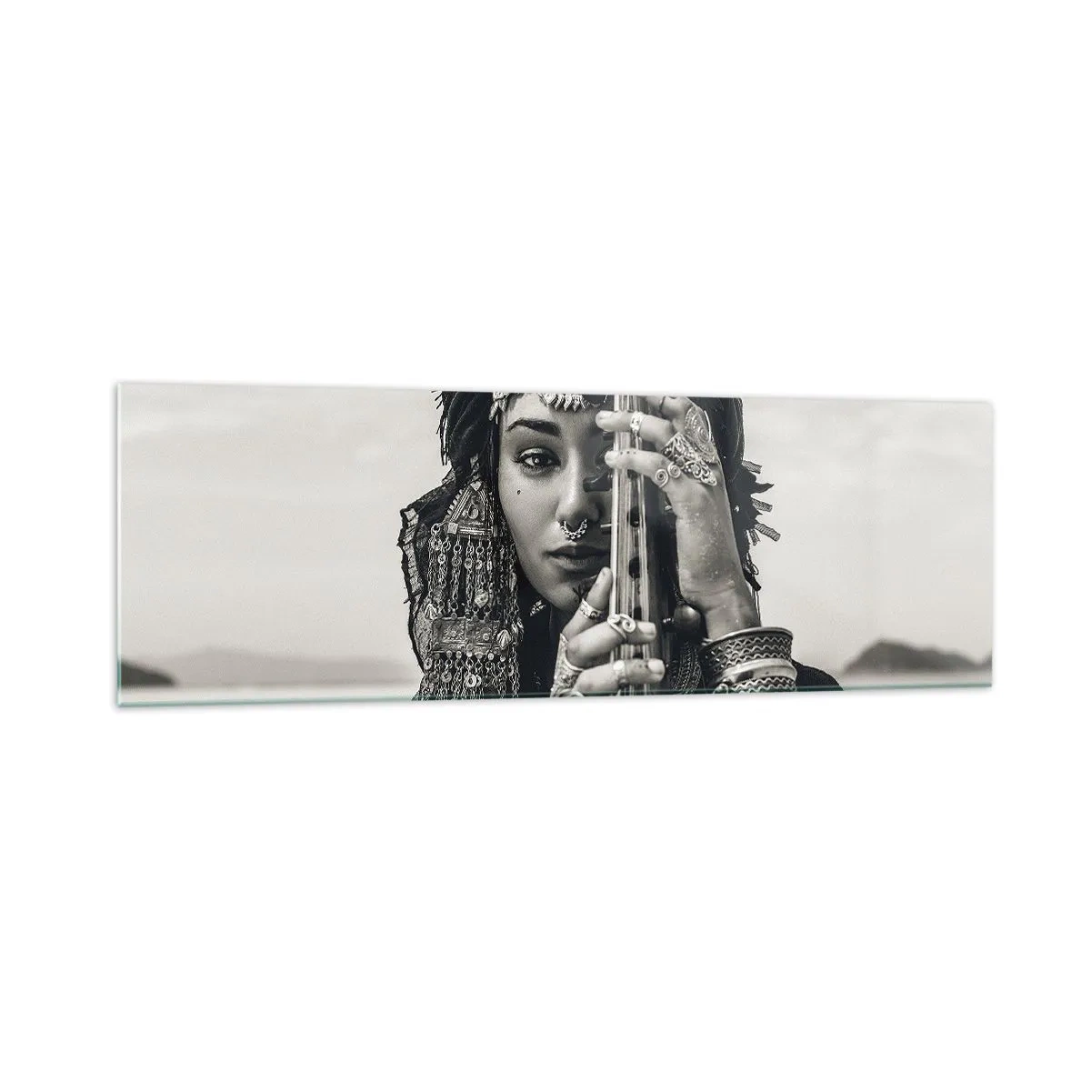 Quadro em vidro - A própria música oriental - 160x50 cm