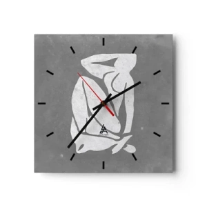 Relógio de parede - Relógio em vidro - Nos pensamentos - 30x30 cm