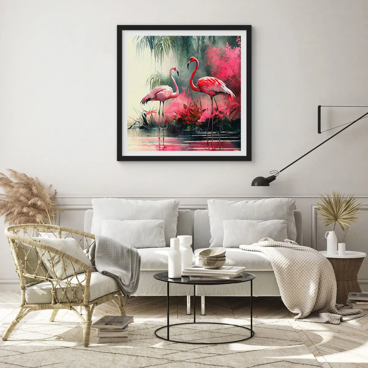 Pôster com moldura preta - Uma lição de graça natural - 60x60 cm