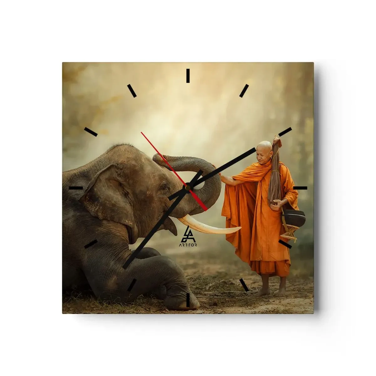 Relógio de parede - Relógio em vidro - Encontro na viagem - 40x40 cm