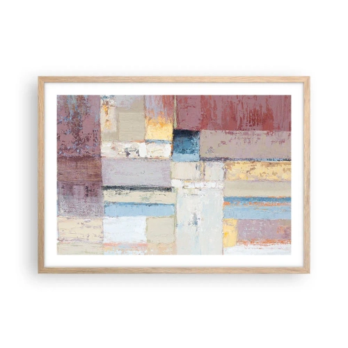Pôster com moldura de carvalho claro - A paz da geometria - 70x50 cm
