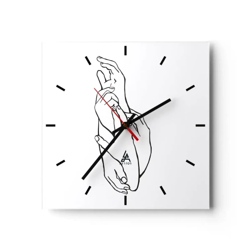 Relógio de parede - Relógio em vidro - Bom toque - 30x30 cm