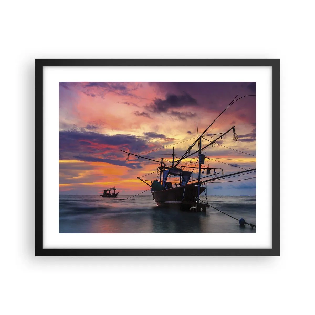 Pôster com moldura preta - Noite exótica - 50x40 cm