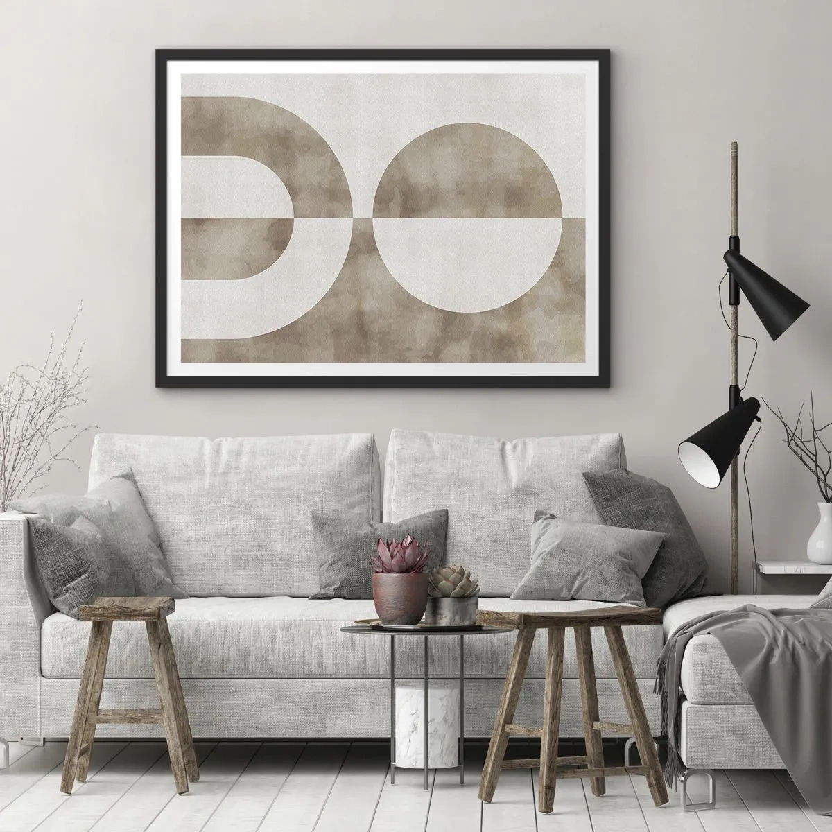 Pôster com moldura preta - Semelhanças e diferenças - 70x50 cm