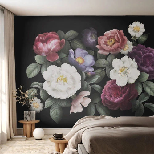 Papel de Parede Autocolante Deluxe Sticker - Do jardim inglês - Flores, Buquê de flores, Arranjo de flores - 100x70 cm