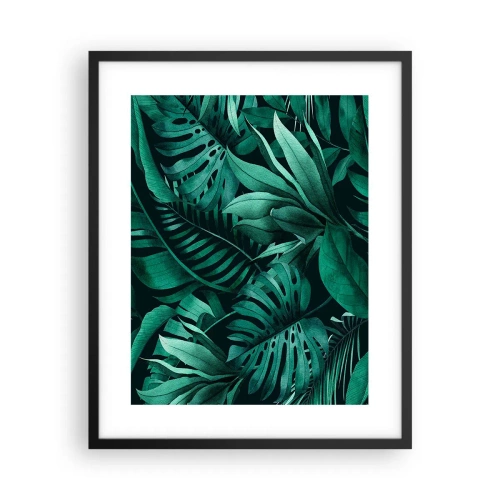 Pôster com moldura preta - A profundidade da vegetação tropical - 40x50 cm