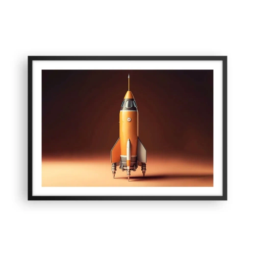 Pôster com moldura preta - Tudo começa com um sonho - 70x50 cm