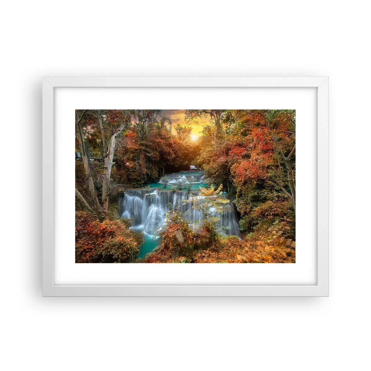 Pôster em moldura branca - O tesouro escondido da floresta - 40x30 cm