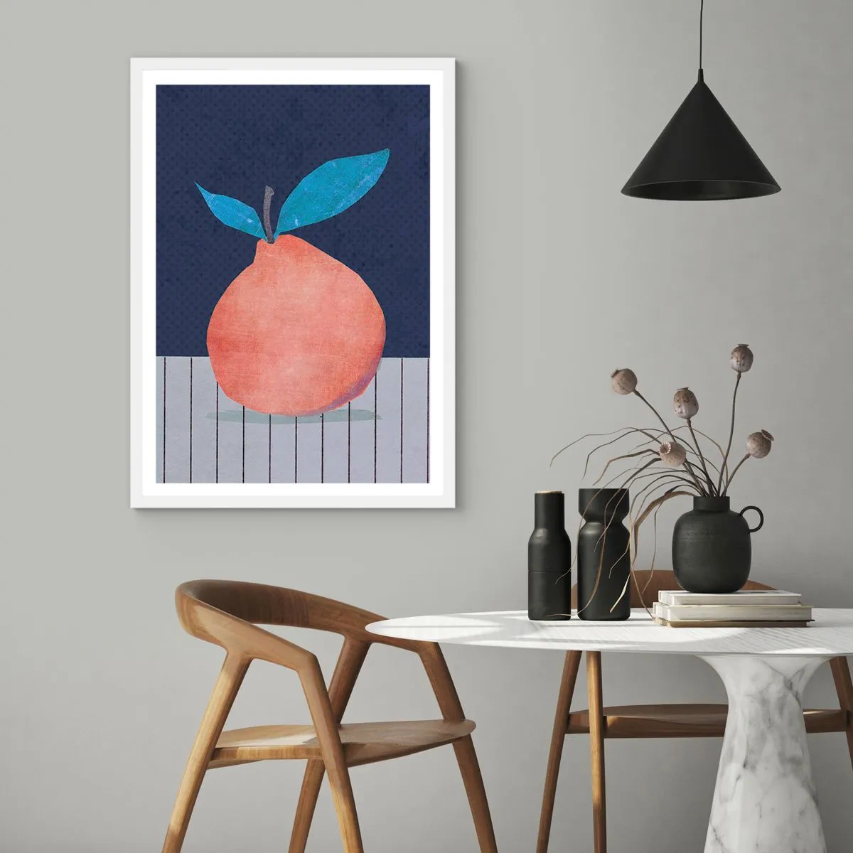 Pôster em moldura branca - Convexidade e plano - 40x50 cm