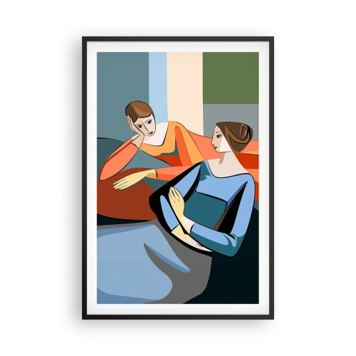 Pôster com moldura preta - Um momento de confiança - 61x91 cm