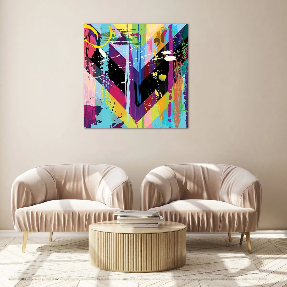 Quadro em vidro - De cima para baixo - 30x30 cm