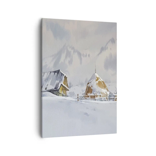 Quadro em tela - No vale nevado - 50x70 cm