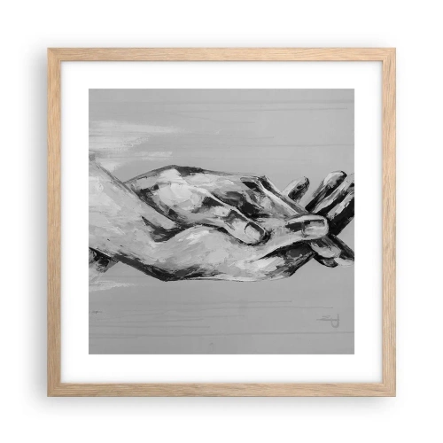 Pôster com moldura de carvalho claro - Início... - 40x40 cm