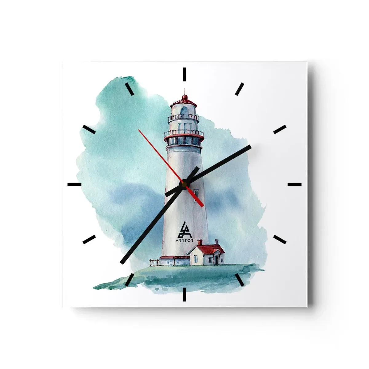 Relógio de parede - Relógio em vidro - A gentil irmã do azul - 40x40 cm