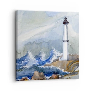 Quadro em tela - Contra as trevas e a tempestade - 40x40 cm