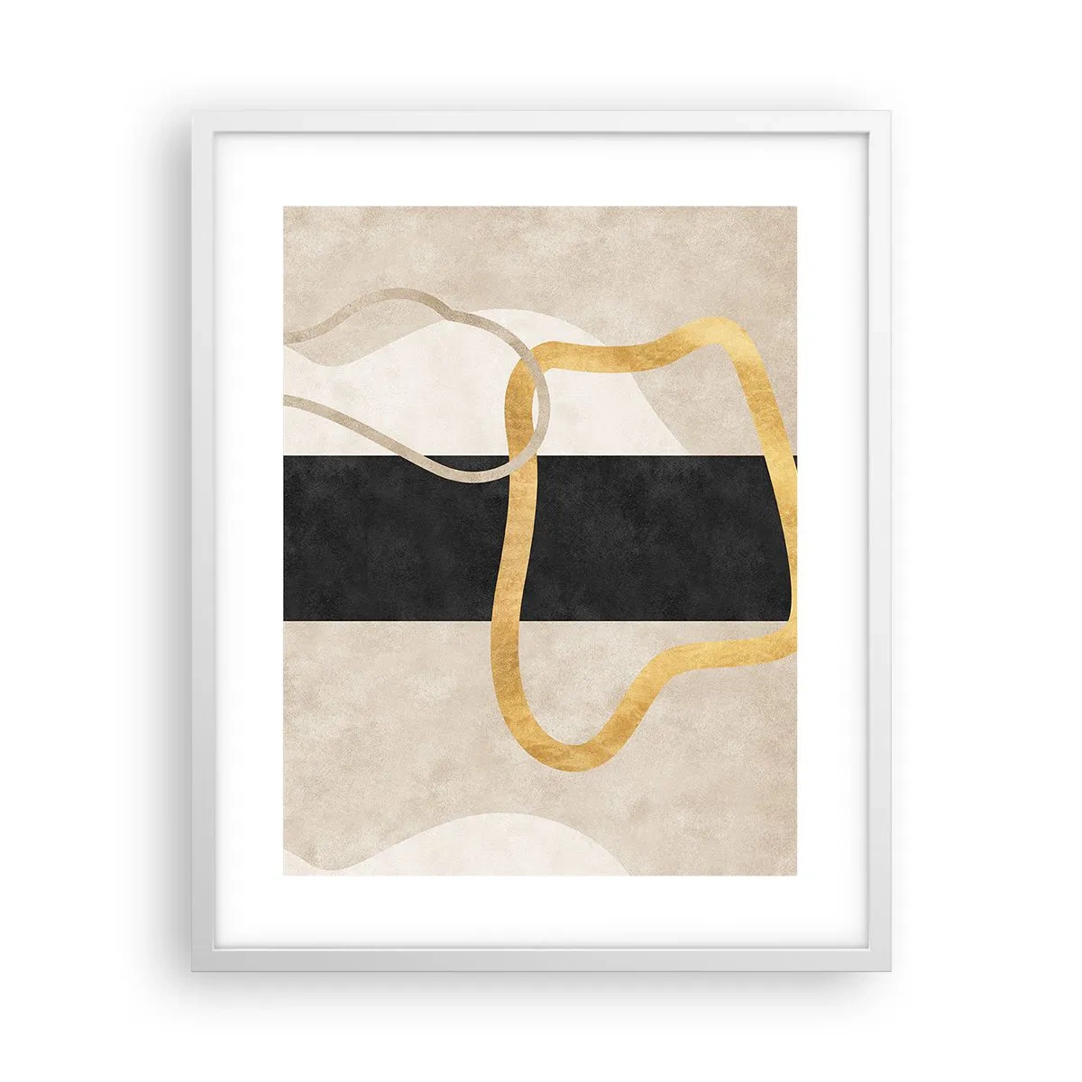 Pôster em moldura branca - Formas em loop - 40x50 cm