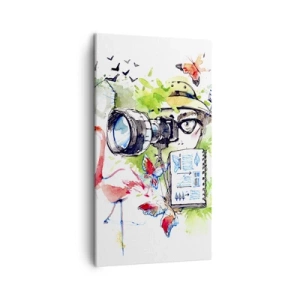 Quadro em tela - Através da lente do viajante - 45x80 cm