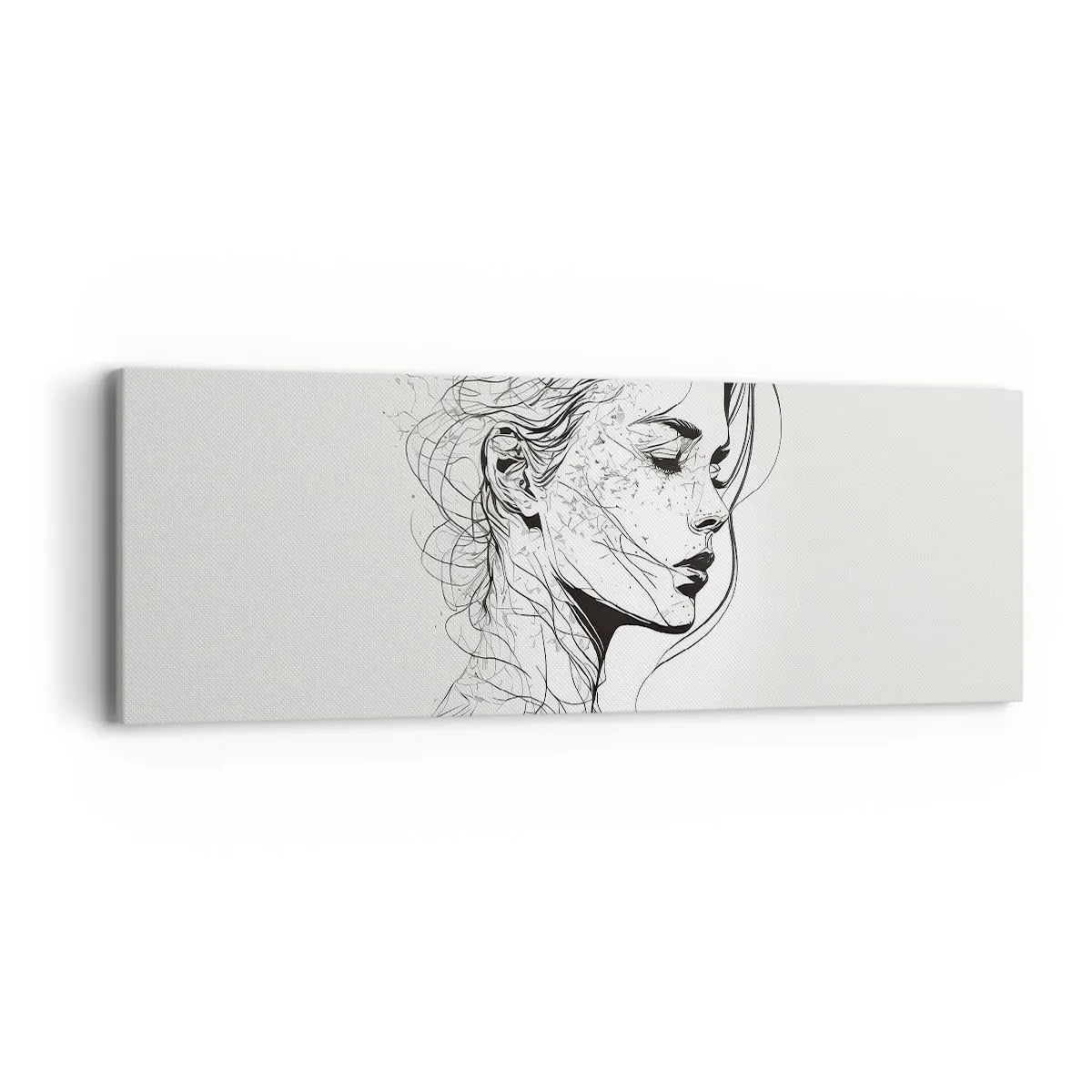 Quadro em tela - Retrato em pensamento - 90x30 cm