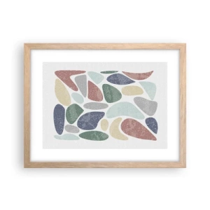 Pôster com moldura de carvalho claro - Um mosaico de cores em pó - 40x30 cm