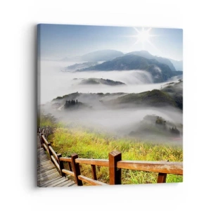 Quadro em tela - Tecido de brilho e névoa - 30x30 cm