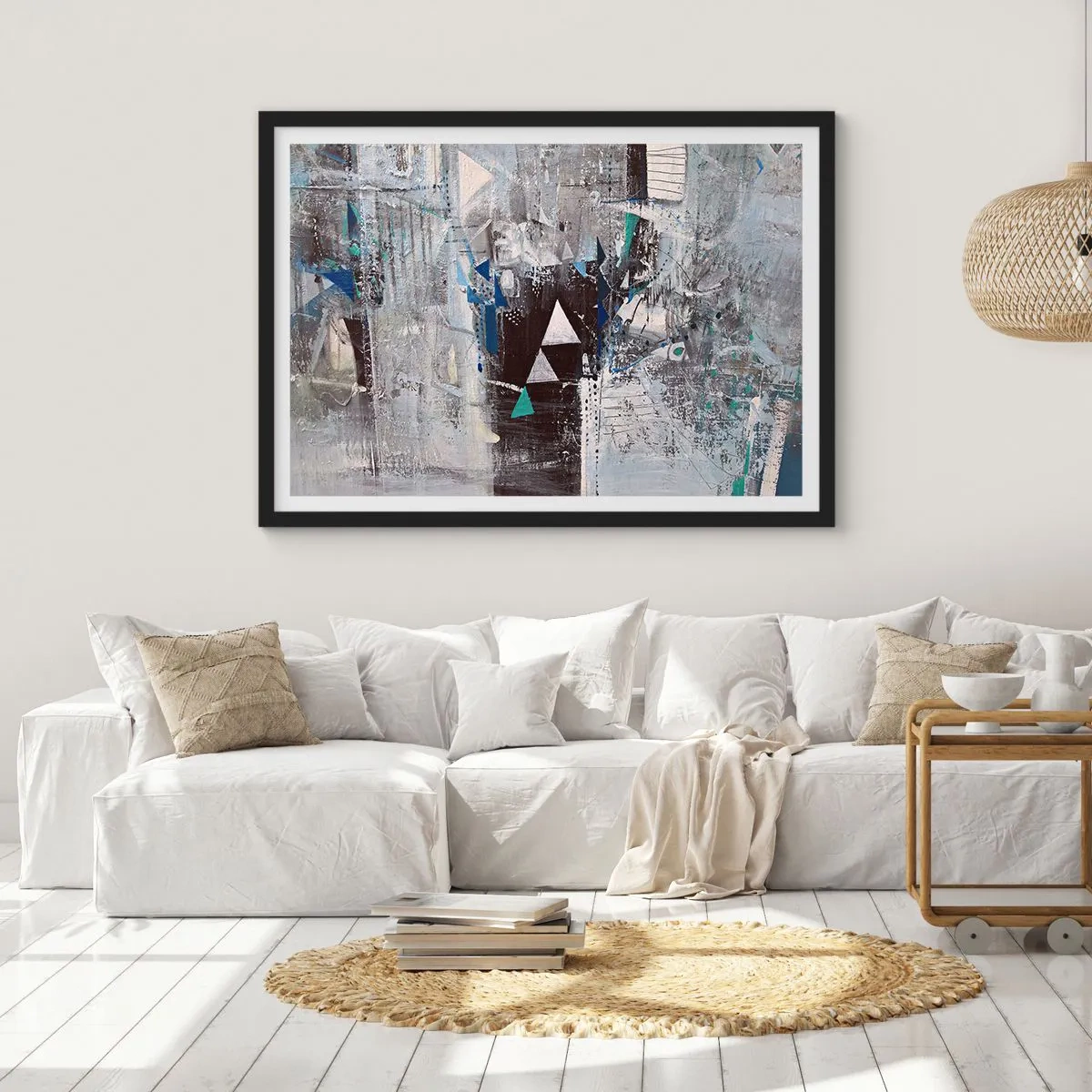 Pôster com moldura preta - A ordem superior dos triângulos - 100x70 cm