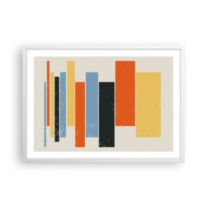 Pôster em moldura branca - Notação musical - 70x50 cm