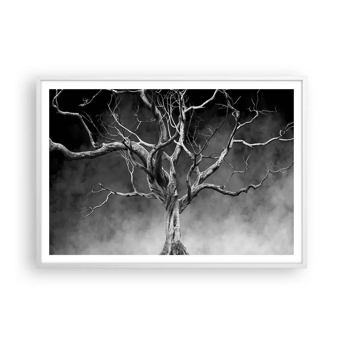 Pôster em moldura branca - Primitivo e sagrado - 100x70 cm