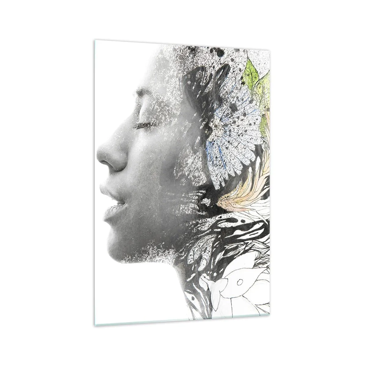 Quadro em vidro - Imersa na natureza - 70x100 cm