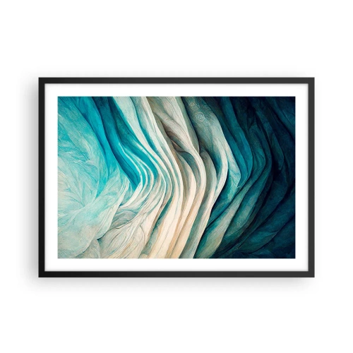Pôster com moldura preta - Insaciabilidade azul - 70x50 cm