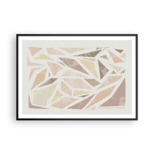 Pôster com moldura preta - Composição de vitral - 100x70 cm