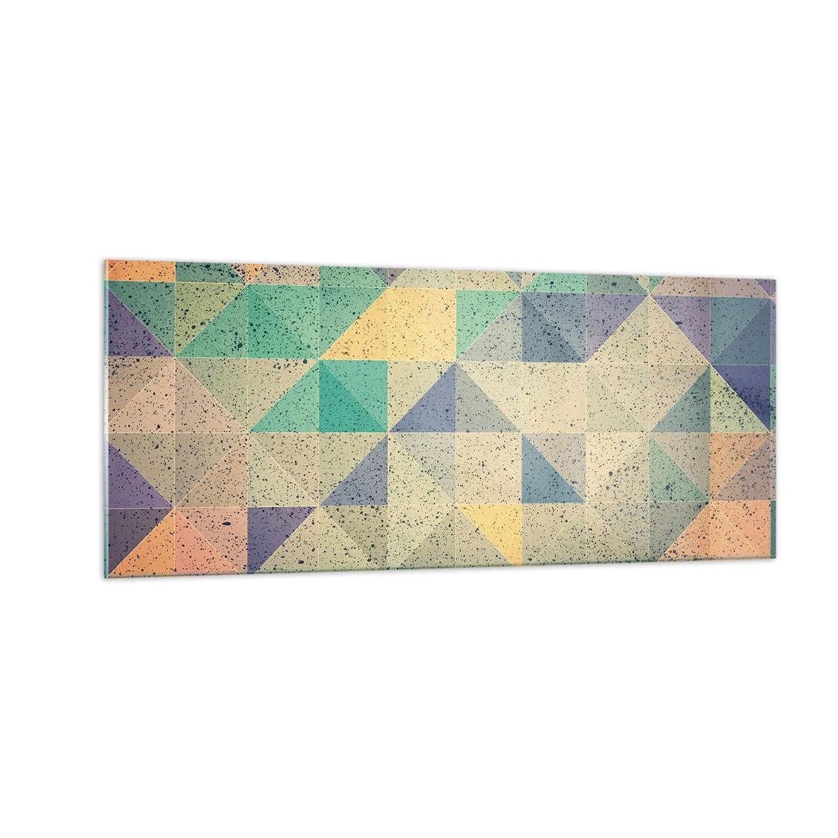 Quadro em vidro - República dos triângulos - 100x40 cm