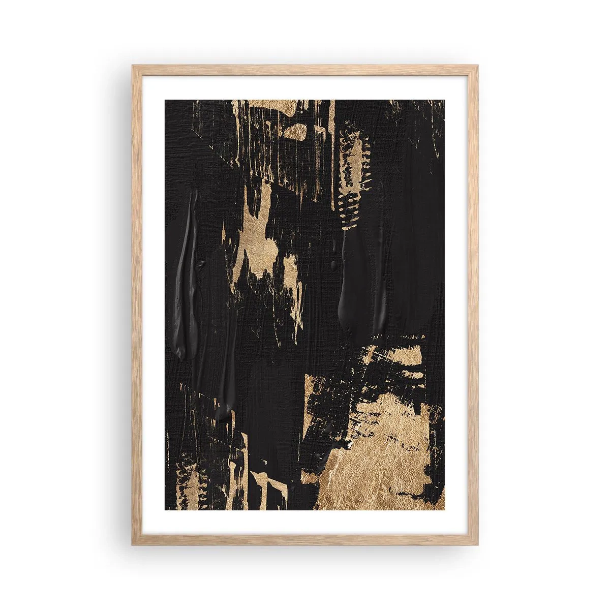 Pôster com moldura de carvalho claro - Rastro de toque - 50x70 cm