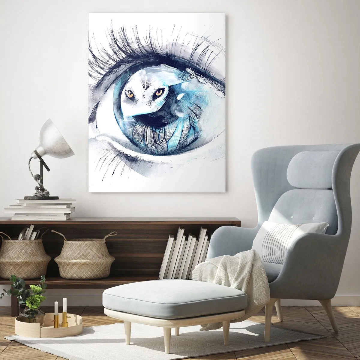 Quadro em vidro - Cara a cara com o selvagem - 50x70 cm