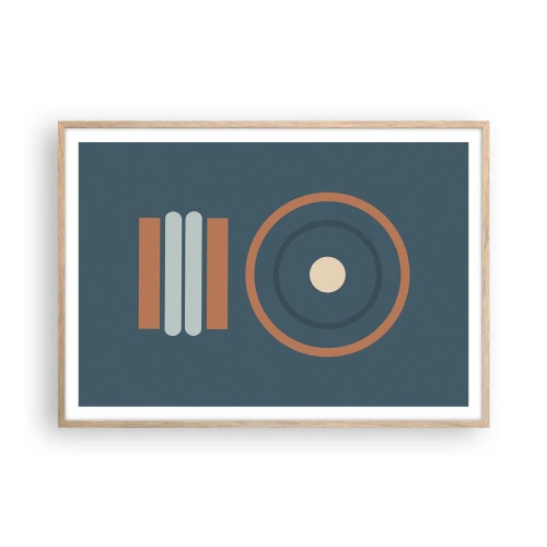 Pôster com moldura de carvalho claro - A essência da questão - 100x70 cm