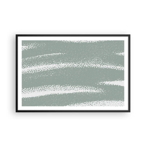 Pôster com moldura preta - Abstração em um clima de inverno - 91x61 cm