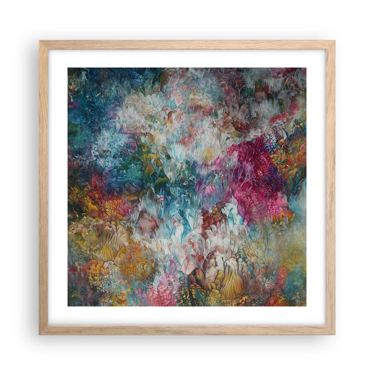 Pôster com moldura de carvalho claro - Em plena floração - 50x50 cm