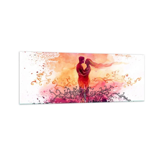 Quadro em vidro - Um coração! Eu não preciso de tão pouco... - 140x50 cm
