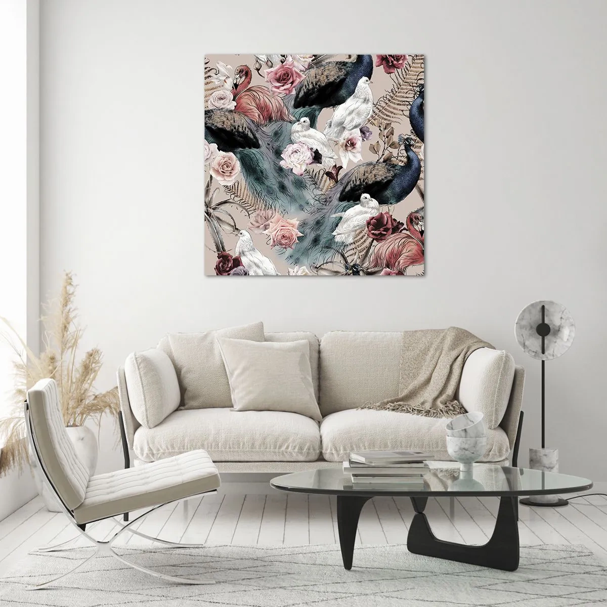 Quadro em vidro - No jardim do palácio - 70x70 cm