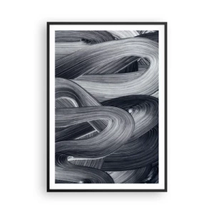Pôster com moldura preta - A fluidez da realidade - 70x100 cm