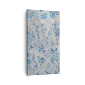 Quadro em tela - Em um labirinto azul e cinza - 55x100 cm