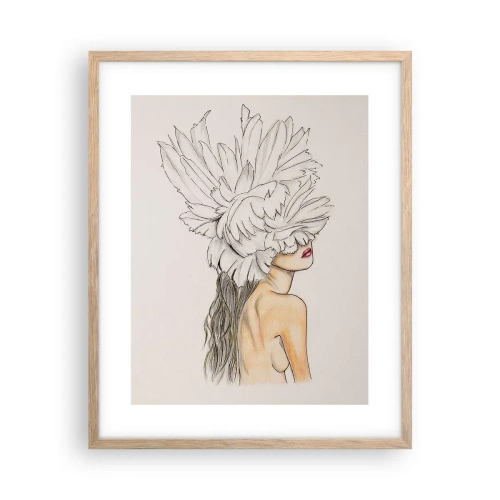 Pôster com moldura de carvalho claro - Beleza coroada - 40x50 cm