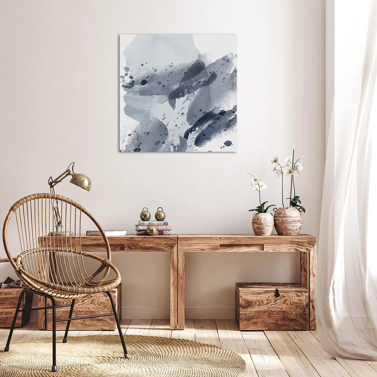 Quadro em tela - Um estudo da natureza da água - 70x70 cm
