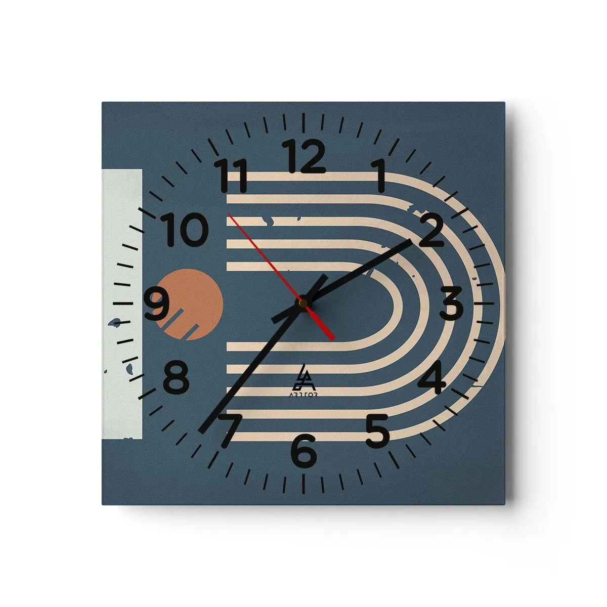 Relógio de parede - Relógio em vidro - Geometria em azul marinho - 40x40 cm