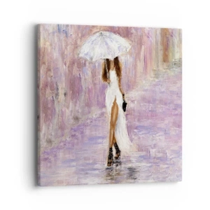 Quadro em tela - Na chuva lilás - 40x40 cm