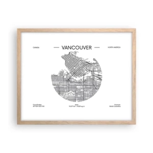 Pôster com moldura de carvalho claro - Anatomia de Vacouver - 50x40 cm