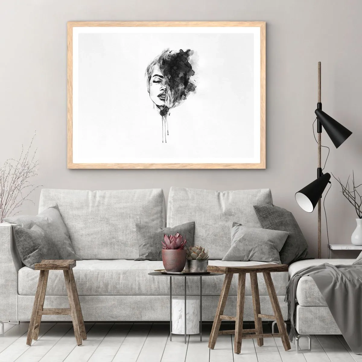 Pôster com moldura de carvalho claro - O que sonha uma rapariga - 50x40 cm