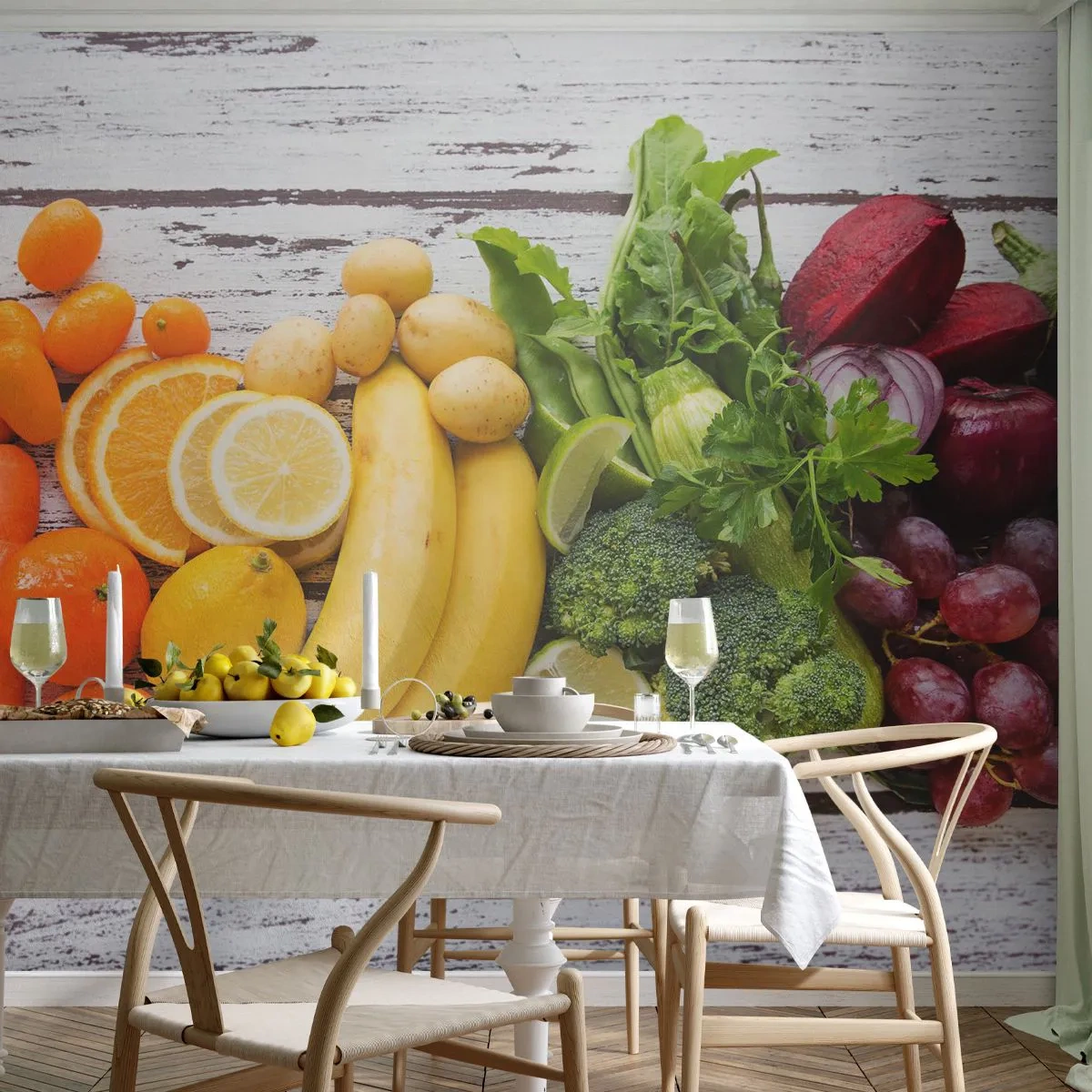 Papel de Parede Premium Canvas - Não é suficiente? - Gastronomia, Fruta, Vegetais - 250x175 cm