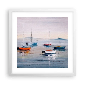 Pôster em moldura branca - Um merecido descanso - 40x40 cm