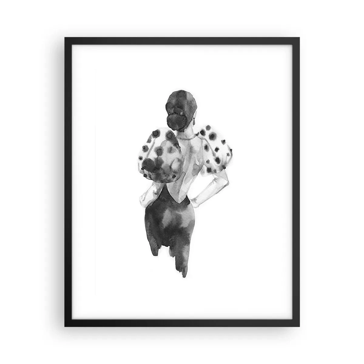 Pôster com moldura preta - Ela passou por aqui - 40x50 cm