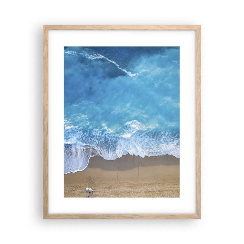 Pôster com moldura de carvalho claro - O poder do azul - 40x50 cm